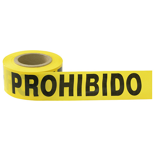 CINTA PARA BARRICADA "PROHIBIDO EL PASO" ANCHO 3" DE 100 M