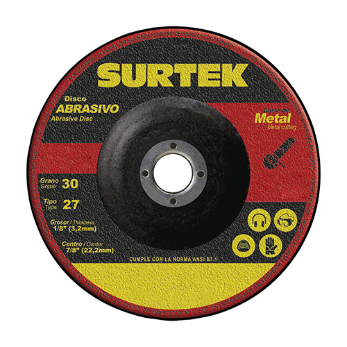DISCO ABRASIVO TIPO 27 PARA METAL, 9" X 1/8"