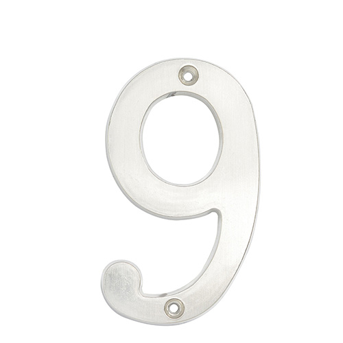 NÚMERO 9 SLIM 4" NÍQUEL SATINADO