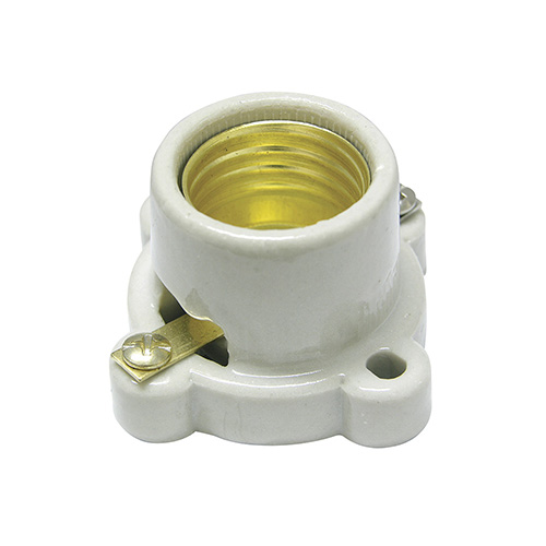 PORTALÁMPARA DE BASE CUADRADA 2", COLOR BLANCO