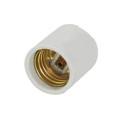 PORTALÁMPARA SENCILLA DE PORCELANA 3.5 CM, COLOR BLANCO