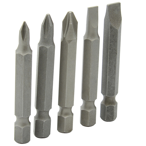 JUEGO COMBINADO DE PUNTAS PHILLIPS Y PLANAS DE 2" HEXÁGONO DE 1/4", 5 PIEZAS EN BLÍSTER