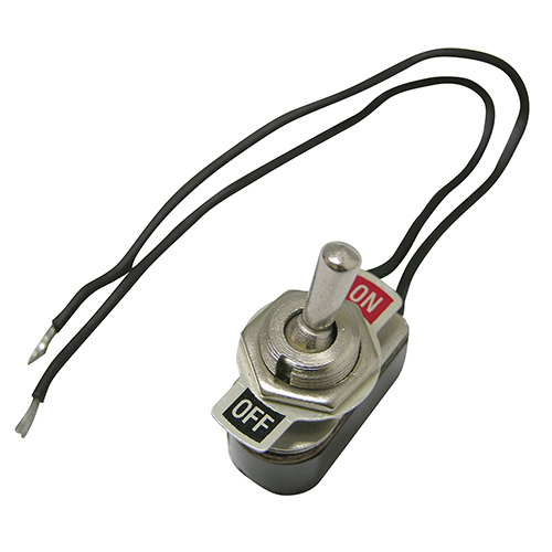 APAGADOR DE PALANCA METAL CON CABLE DE 14 CM 6 A, COLOR BLANCO