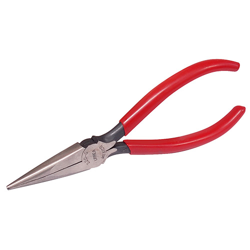 PINZA PARA ELECTRICISTA CON MANGO RUBBER GRIP PUNTA PLANA CONICA SIN CORTE DE 6-5/8"