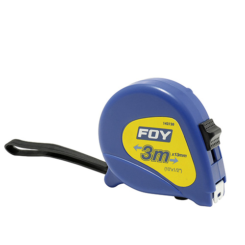 FLEXÓMETRO CON CARCASA DE PLÁSTICO AZUL, 3 M X 13 MM