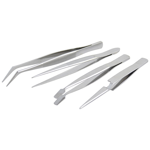 JUEGO DE PINZAS DE PRESICIÓN TIPO TWEEZER, 4 PIEZAS