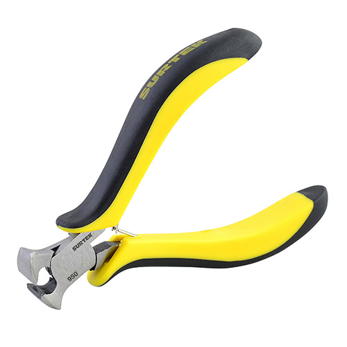 MINI PINZA PARA ELECTRÓNICA CON MANGO BIMATERIAL CORTE TRANSVERSAL DE 4-1/16"