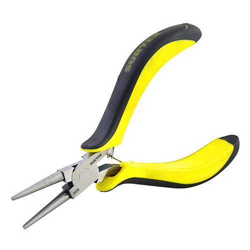 MINI PINZA PARA ELECTRÓNICA CON MANGO BIMATERIAL CABEZA REDONDA DE 4-3/4"
