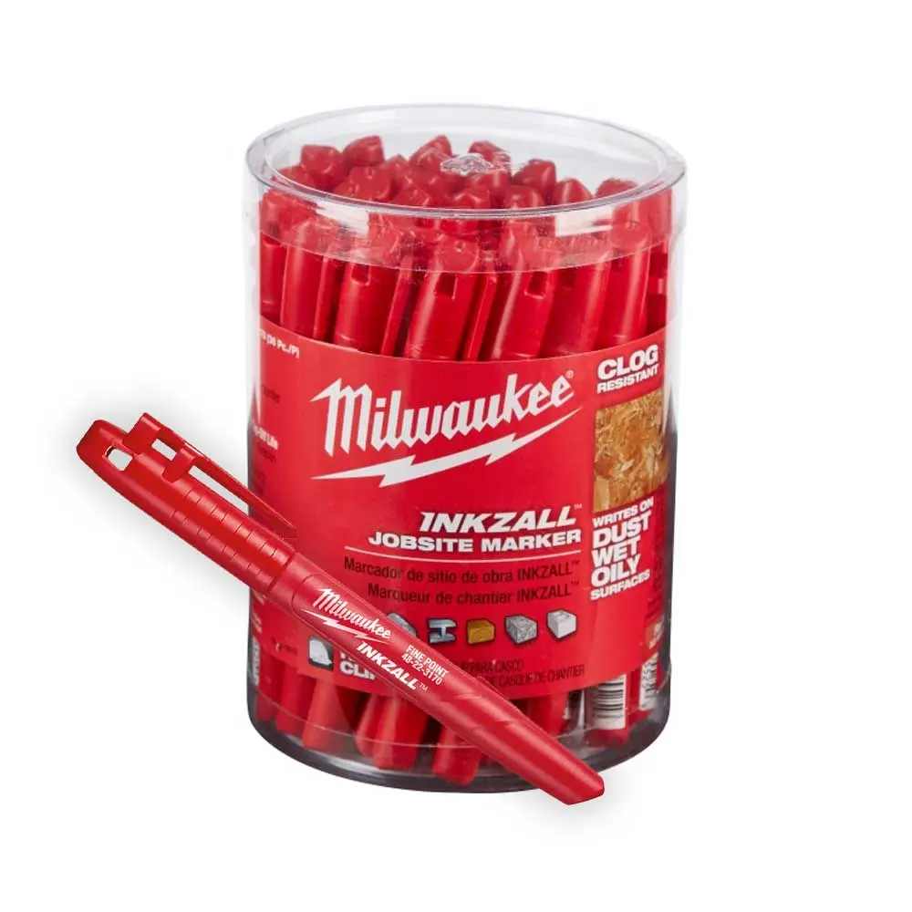 MARCADOR INDUSTRIAL PUNTO FINO COLOR ROJO INKZALL