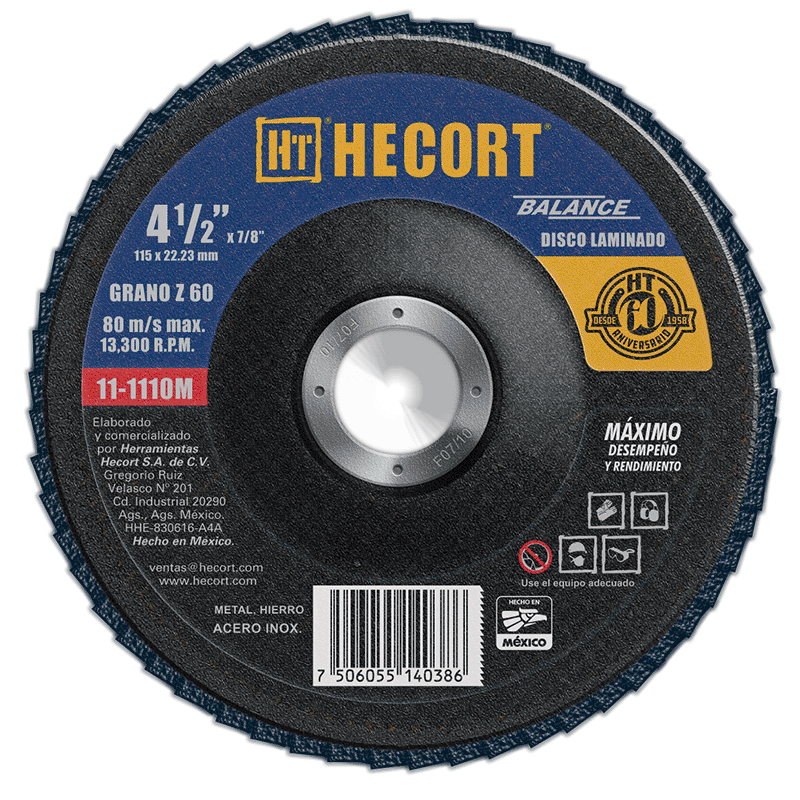 DISCO LAMINADO 4 1/2" X 7/8" T. 29 GRANO 60
