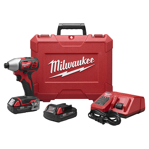 DESTORNILLADOR DE IMPACTO 1/4 HEX. 18 V ION-LITIO C/2 BAT. 1.5 AMP CARGADOR Y ES
