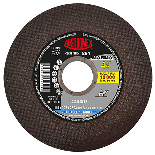DISCO P/CORTE METAL ULTRADELGADO 4 1/2 X 1/32 X 7/8 P/INOX. CALIDAD MAGMA