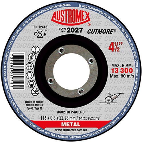 DISCO P/CORTE METAL 4 1/2 X 1/32 X 7 (CUBO) LINEA OUT-MORE