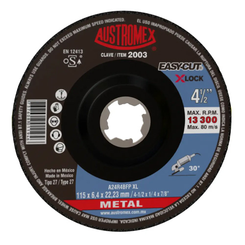DISCO ABRASIVO PARA DESBASTE DE METAL 115 X 6.4 X 22.23 MM