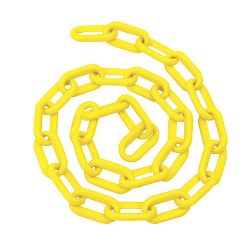 CADENA PLASTICA CALIBRE 8 MM DE 25 M, COLOR AMARILLO