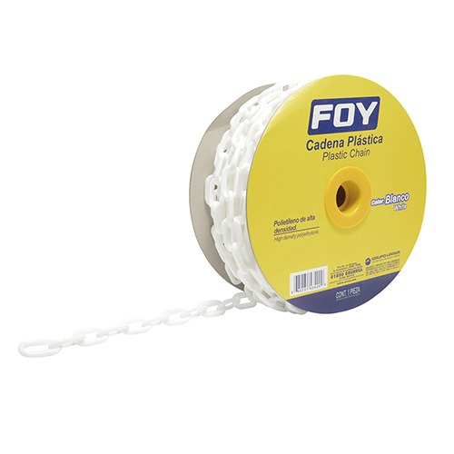 CADENA PLASTICA CALIBRE 3 MM DE 50 M, COLOR BLANCO