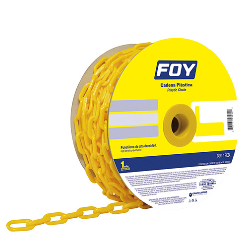 CADENA PLASTICA CALIBRE 3 MM DE 50 M, COLOR AMARILLO