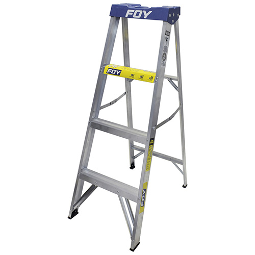 ESCALERA DE TIJERA TIPO 3 DE ALUMINIO Y TAPA PLASTICA CON 3 PELDAÑOS