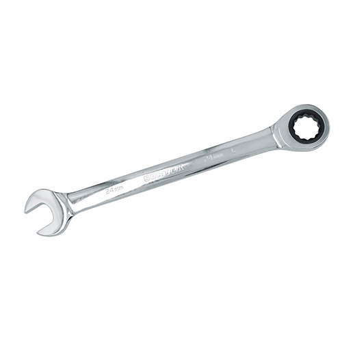 LLAVE COMBINADA PULIDO ESPEJO DE MATRACA METRICA, 12 PUNTAS, 24MM