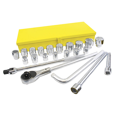 JUEGO DE DADOS Y ACCESORIOS CUADRO DE 3/4" EN PULGADAS, 23 PIEZAS