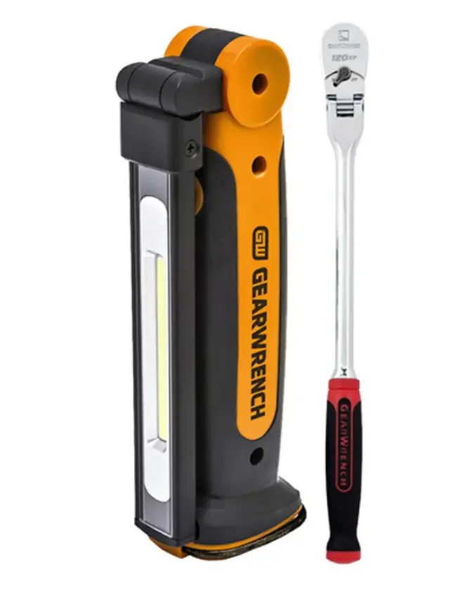 COMBO LINTERNA INAL. C/BAT. LITIO Y 2 INTENS. DE LUZ 250/500 LUM + MATRACA 3/8 CABEZA MOVIL GEARWRENCH GRATIS !!!!