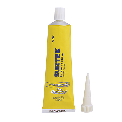 SILICON EN TUBO TRANSPARENTE, 70 GR