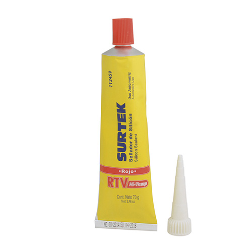SILICON PARA ALTA TEMPERATURA, COLOR ROJO EN TUBO, 70 GR