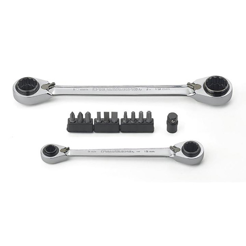 JUEGO DE LLAVES COMBINADAS DOBLE C/4 MEDIDAS POR LLAVEmm (8 A 13 Y 16 A 19mm)