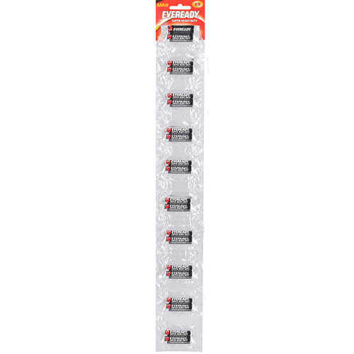 TIRA DE PILAS ALCALINAS EVEREADY® "AAA", 20 PIEZAS