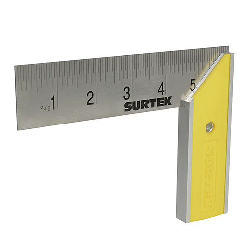 ESCUADRA DE CARPINTERO CON MANGO PLASTICO 6"