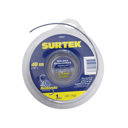 NAILON PARA DESBROZADORA DOBLE BLISTER, 3.3 MM X 48 M