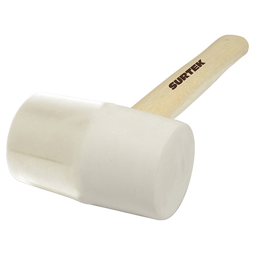 MAZO CON CABEZA DE HULE BLANCO CON MANGO DE MADERA DE 12", 8 OZ