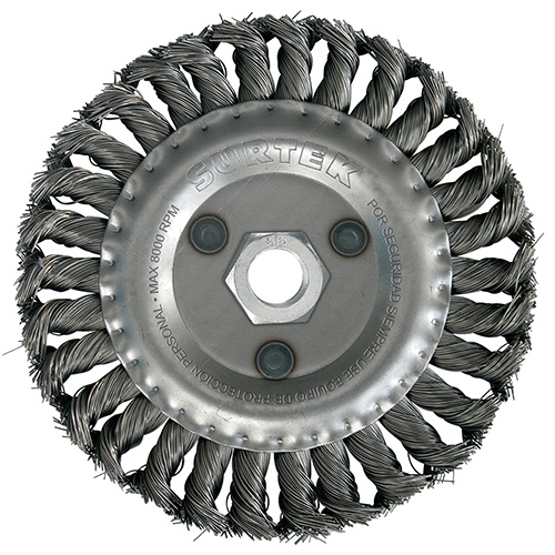 CARDA CIRCULAR TRENZADA ALAMBRE GRUESO 7" X 0.50 MM CON ROSCA 7/8"