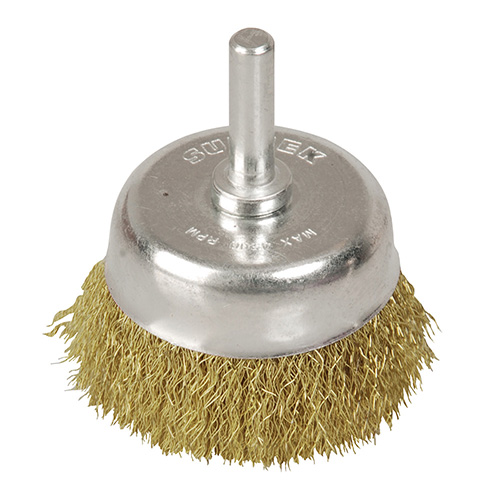 CARDA COPA ONDULADA ALAMBRE DELGADO 1-1/8" X 0.30 MM CON ZANCO 1/4"