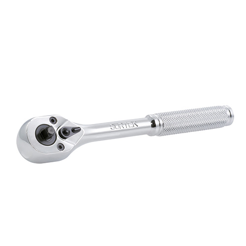 MATRACA DOBLE PARA DADOS CUADRO DE 1/4" Y 3/8", CABEZA TIPO PERA, MANGO MOLETEADO