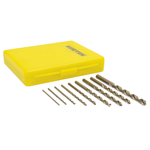 JUEGO DE 10 BROCAS CON COBALTO DE ACERO DE ALTA VELOCIDAD ZANCO RECTO