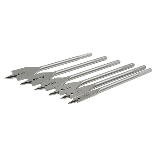 JUEGO DE 6 BROCAS PARA MADERA TIPO MANITA PLANA ZANCO HEXAGONAL