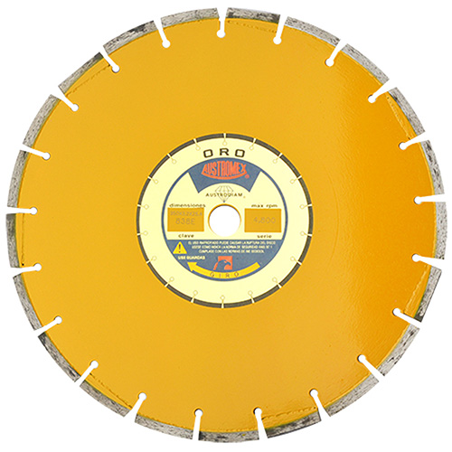 DISCO DE DIAMANTE P/ASFALTO Y CONC. VERDE 14 X 7/64 X 1 AMARILLO ORO