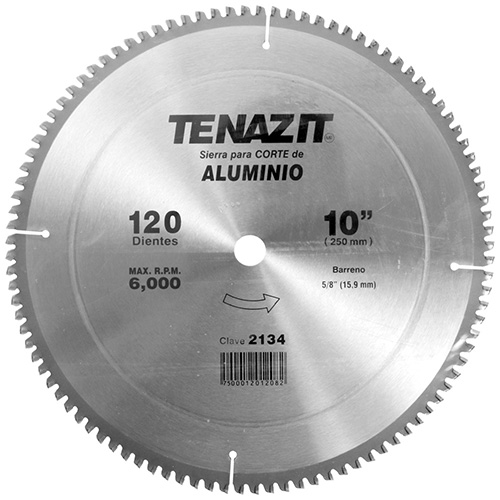 SIERRA METALICA 10 X 7/8 (120 DIENTES) P/ ALUMINIO