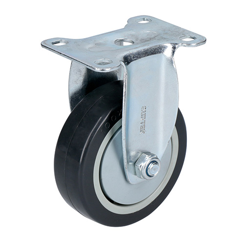 RODAJA DE POLIURETANO NEGRO FIJA 4"