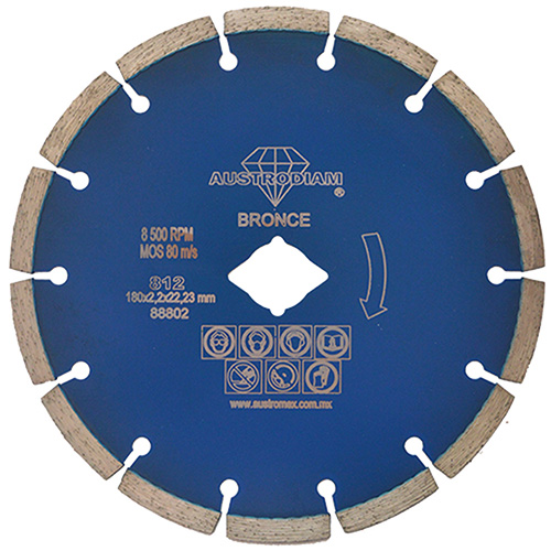 DISCO DE DIAMANTE P/USO GENERAL 7 X 5/64 X 7/8 AZUL BRONCE