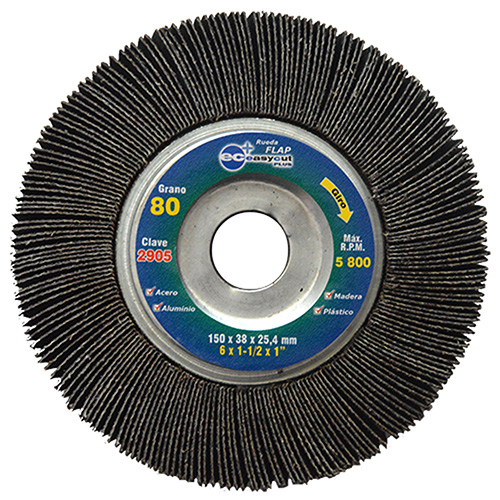 RUEDA FLAP 6 X 1 1/2 X 1 GRANO 80