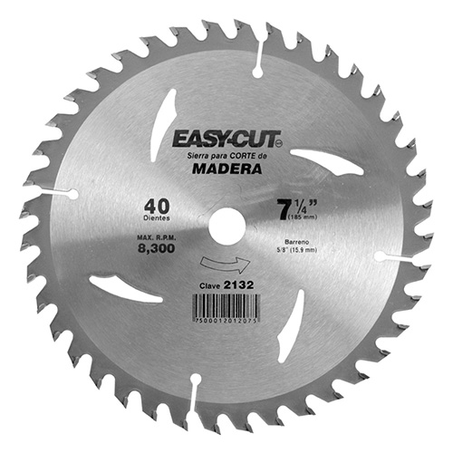 SIERRA METALICA 7 1/4 X 7/8 (40 DIENTES) EASY CUT P/ MADERA