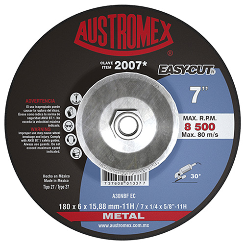 DISCO P/DESBASTE 7 X 1/4 X 5/8 11 EASY CUT C/ADAPT INT.