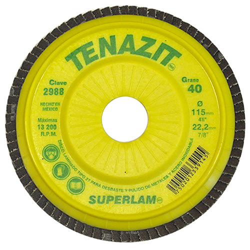 DISCO LAMINADO PLASTICO RECORTABLE 4 1/2 X 7/8 GRANO 40