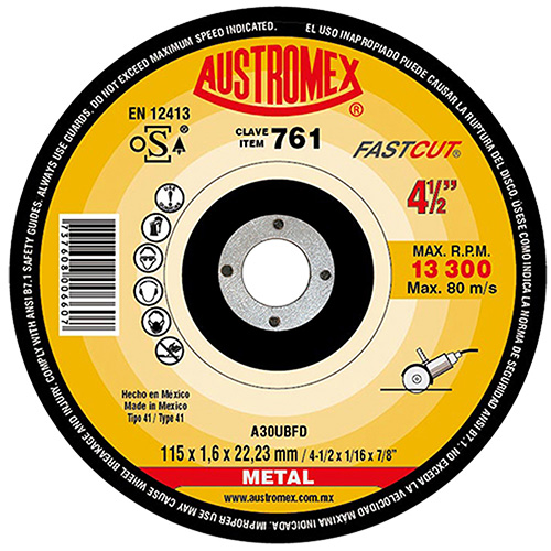 DISCO P/CORTE METAL 4 1/2 X 0.039 X 7/8 SUPERDELGADO P/MINIESMERILADORA