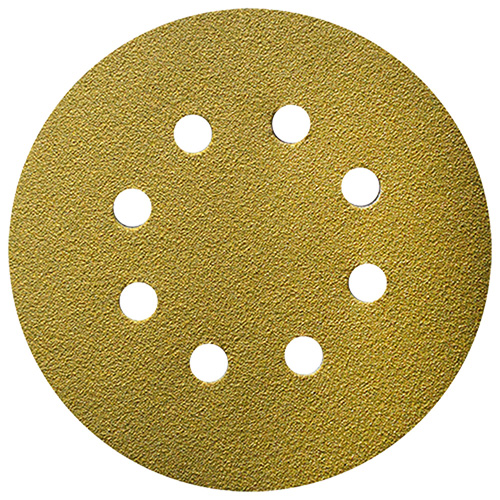 DISCO DE LIJA C/VELCRO 5 GRANO 120 C/8 HOYOS (PAQ. 50 PZAS.)