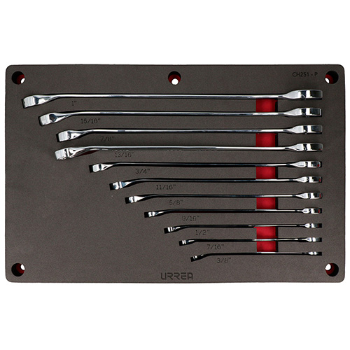 JUEGO DE 11 LLAVES COMBINADAS PULIDO ESPEJO EXTRA LARGAS ENPULGADAS, 12 PUNTAS