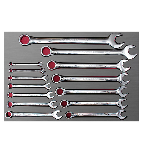 JUEGO DE 14 LLAVES COMBINADAS PULIDO ESPEJO EN PULGADAS, 12 PUNTAS