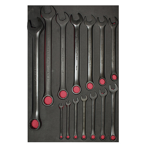 JUEGO DE 14 LLAVES COMBINADAS FOSFATIZADAS EN PULGADAS